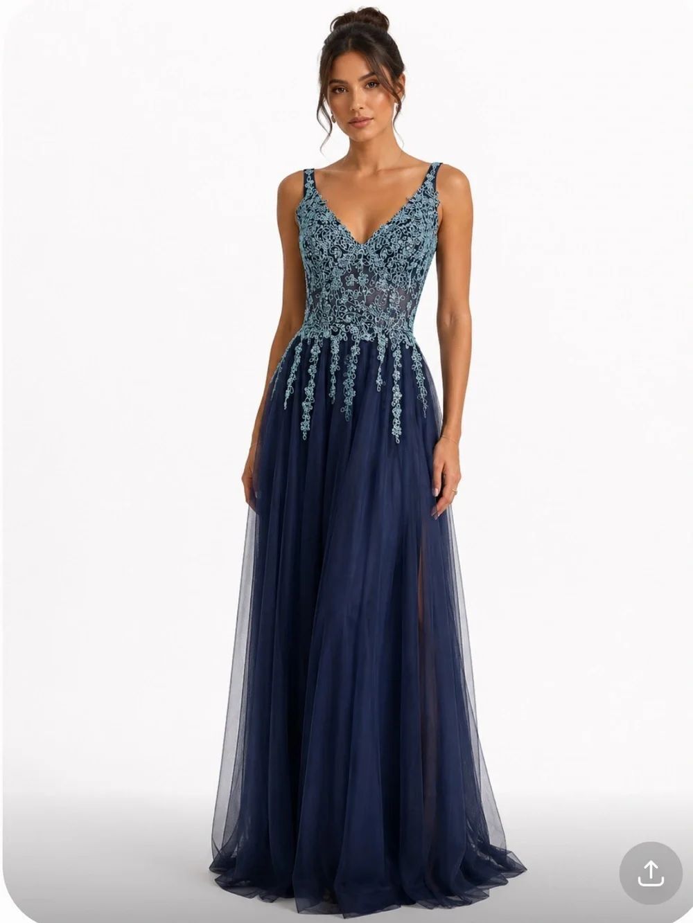 NWT BLONDIE NIGHTS Navy Tulle & Crystal Embellished Prom Dress Size 0